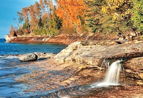 by Michigan Nut on Flickr.Miners Beach Falls , Pictured Rocks National Lakeshore - Michigans upper peninsula, USA.