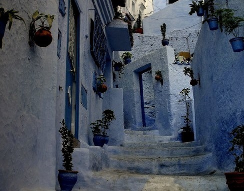 by tkrzakala on Flickr.The blue streets of Chefchaouen in northwest Morocco.