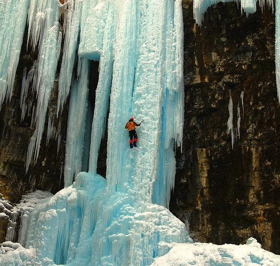 by alexander.garin on Flickr.Ice climbing in Johnston Canyon, Banff National Park, Canada.
