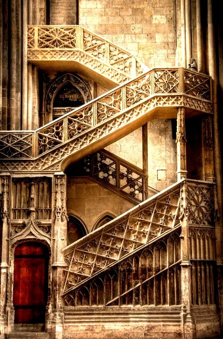 Cathedral Stairs, Rouen, France