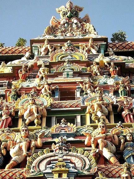 Architectural details at Chidambaram Temple in Tamil Nadu, India