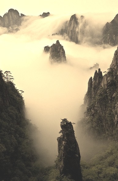 Cloud and mountain wonderland, Huang Shan, China